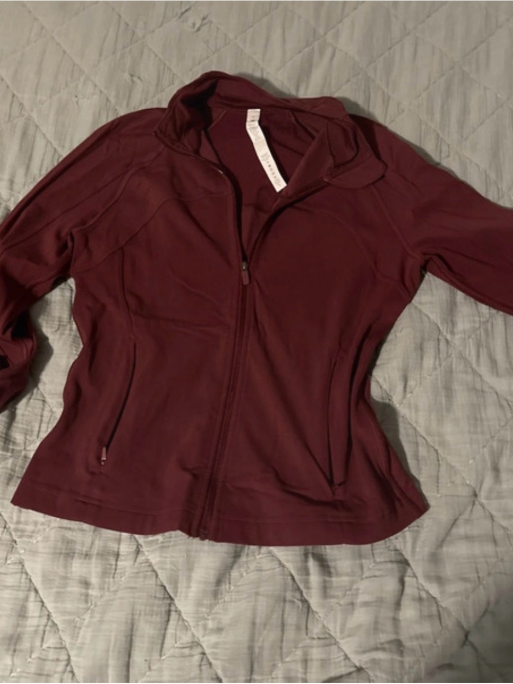 lululemon athletica Maroon Zip-Up Bomber Jacket